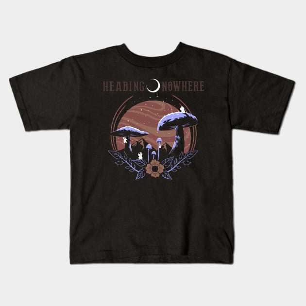 Heading Nowhere Purple/Brown Kids T-Shirt by Iceuh1